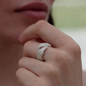 Angel Wing Hug Ring, Sterling Silver Or Gold Plated, 2 of 9
