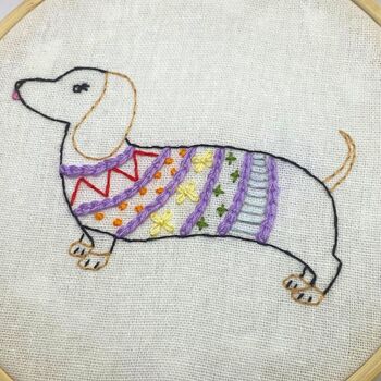 Sausage Dog Embroidery Kit For Crafty Kids, 3 of 4