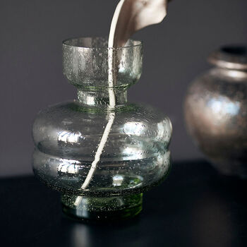 Organi Small Green Glass Vase, 4 of 6