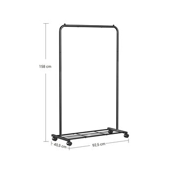 Clothes Rack On Wheels With Storage Shelf, 4 of 6