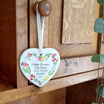 Personalised Mother's Day Floral Heart Decoration, 6 of 7