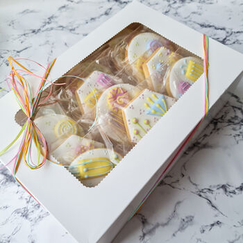 Luxury Hand Iced Biscuits Gift Box, Six Or 12 Biscuits, 6 of 12