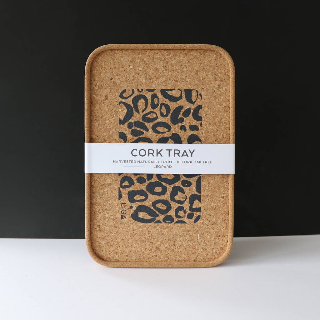 Cork Leopard Print Tray By Liga
