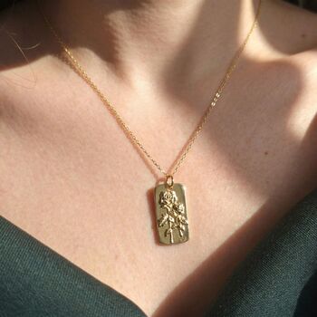 Dainty Rose June Birthflower Gold Plated Charm Necklace, 3 of 5