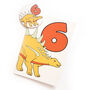 Number Six Dinosaur Card And Badge Set, thumbnail 1 of 4