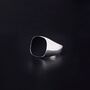 Engravable Silver Black Onyx Signet Ring, thumbnail 5 of 11