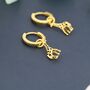 Sterling Silver Giraffe Huggie Hoop Earrings, thumbnail 2 of 12