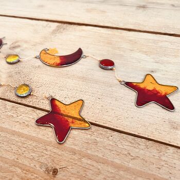 Sun, Moon And Star Hanging Sun Catcher Sunset Orange, 10 of 10