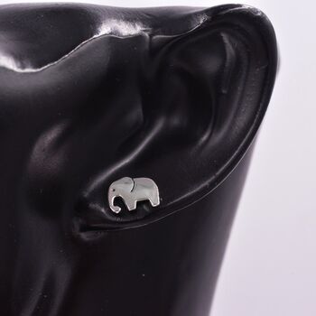 Sterling Silver Elephant Stud Earrings, 3 of 9