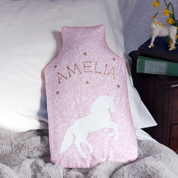 Liberty Unicorn Personalised Hot Water Bottle Cover, 2 of 3