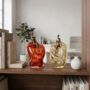 Abstract Glass Sculpture With Bronze Figure Set Of Two, thumbnail 2 of 6