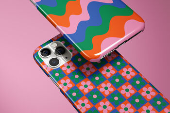 Check Flower Phone Case Durable iPhone Samsung Mobile Cover, 9 of 12