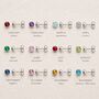 Personalised Birthstone Double Star Bracelet In Silver, thumbnail 6 of 9