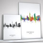 Portsmouth Skyline Portrait Print And Box Canvas, thumbnail 2 of 5