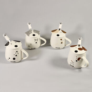 G Decor Dog Ceramic Coffee Tea Mug With Matching Lid, 2 of 11