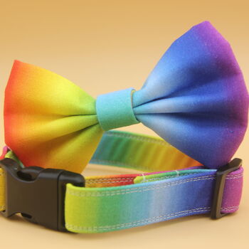 Rainbow Ombre Dog Bow Tie, 8 of 10