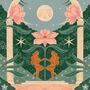 The Night Garden, Floral Moon Botanical Art Print, thumbnail 3 of 3