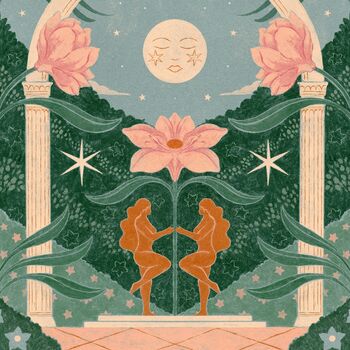 The Night Garden, Floral Moon Botanical Art Print, 3 of 3