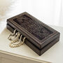 Clovelly Large Brass Inlayed Jewellery Box, thumbnail 3 of 7