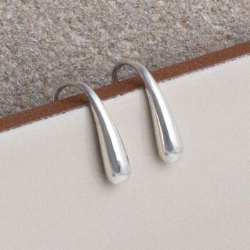 Sterling Silver Mini Liquid Drop Earrings, 2 of 4