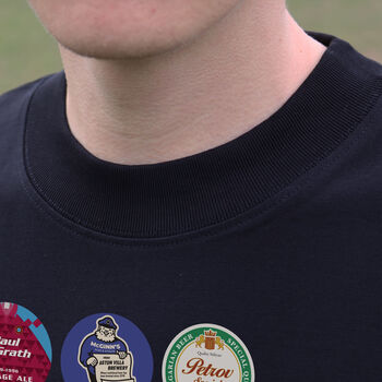 Aston Villa Football Beer Mats Oversized T Shirt, 8 of 10