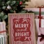 Merry And Bright Red And Pink Christmas Print, thumbnail 3 of 3
