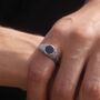 Gold Signet Noir Vintage Style Patterned Band Ring For Men, thumbnail 4 of 12
