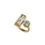 18k Gold Plated Open Double Crystal Ring, thumbnail 2 of 3