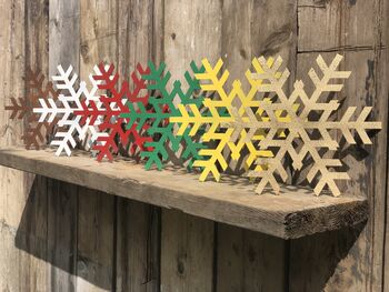 Colourful Christmas Snowflake Decoration Ornament Sign, 6 of 12