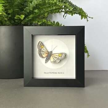 Personalised Hand Drawn Moth Artwork With Book Pages And Moon, 3 of 7