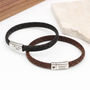 Mens Personalised Message Woven Leather Bracelet, thumbnail 3 of 8