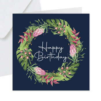 Happy Birthday Wreath Card Set Of Two, 2 of 2