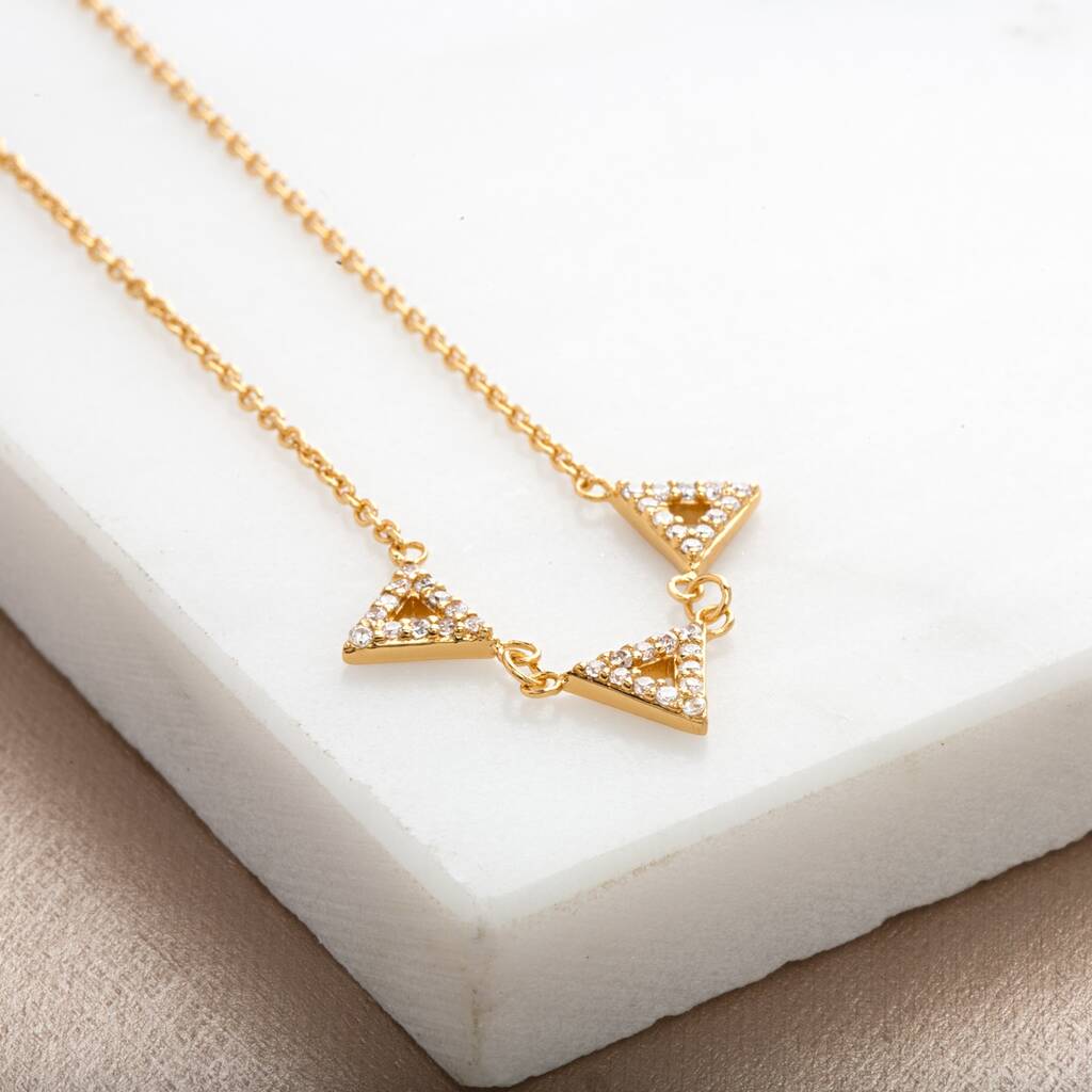 triple triangles necklace with slider clasp by scream pretty ...