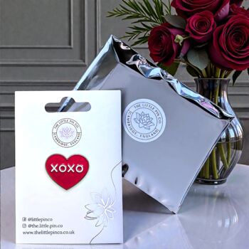 Xoxo Red Love Heart Valentine's Day Enamel Pin, 2 of 8