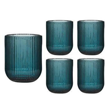 Palermo Set Of Four Blue Ribbed Tumblers, 2 of 6