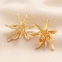 Oversized Sea Flower Stud Earrings In Gold, thumbnail 1 of 3