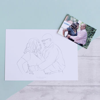 Personalised Couple Portrait Print Anniversary Gift, 7 of 12