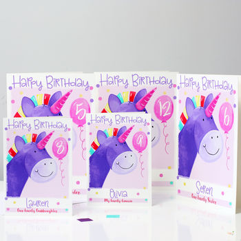 Personalised Unicorn Relation Birthday Card, 4 of 10