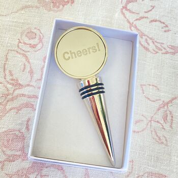 Silver Cheers! Wine Bottle Stopper, 2 of 3