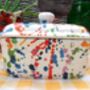 Lidded Butterdish In Paint Splashes Design, thumbnail 1 of 6
