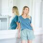 Women's 'Moss' Herringbone Brushed Cotton Sleep Shorts, thumbnail 3 of 4