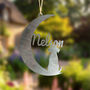 Dog Personalised Silhouette Steel Moon Crescent, thumbnail 1 of 8