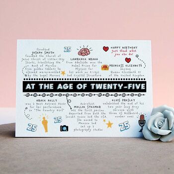 Personalised 25th Birthday Age Card, 3 of 4
