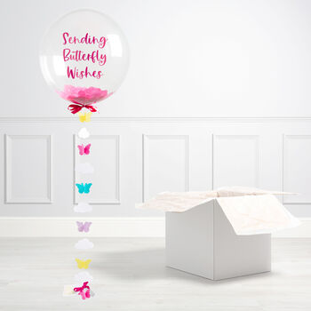 Personalised Butterfly Birthday Bubble Balloon, 2 of 3