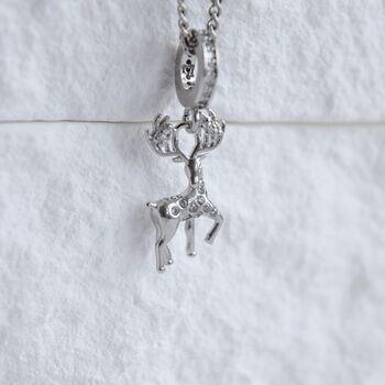 Deer Charm Necklace 925 Silver, 5 of 8