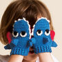 Hand Crochet Childrens Shark Mittens, thumbnail 1 of 3
