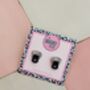 Zip Glitter Resin Studs / Sewing Lover Gift / Craft Inspired Jewellery / Fun Statement Accessories, thumbnail 3 of 4