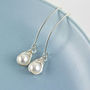 All Wrapped Up Pearl And Silver Long Earrings, thumbnail 1 of 10