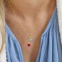 Mother And Child Birthstone Hearts Necklace, thumbnail 1 of 11