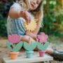 Wooden Stacking Flower Pots Toy Toddler Christmas Gift, thumbnail 1 of 5